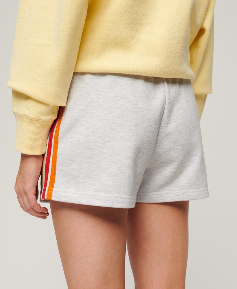 shorts met regenboogkleurige zijstreep en logo in ijsgrijs gemêleerd