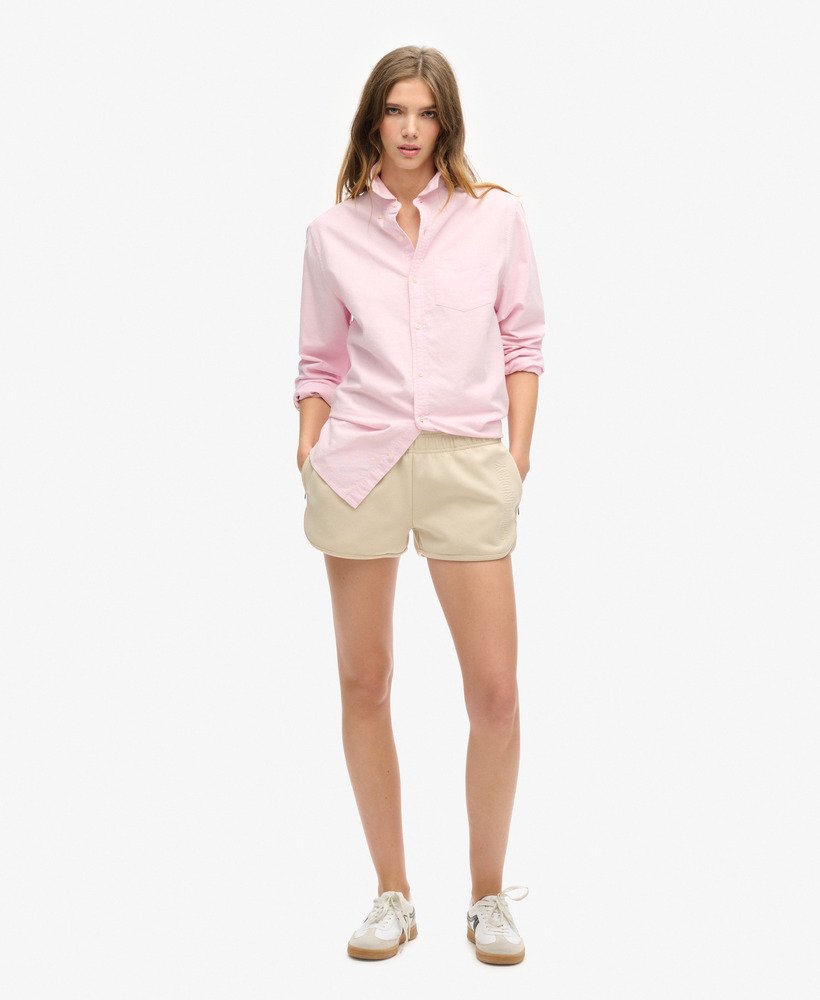 sports tech racer shorts in pelican beige