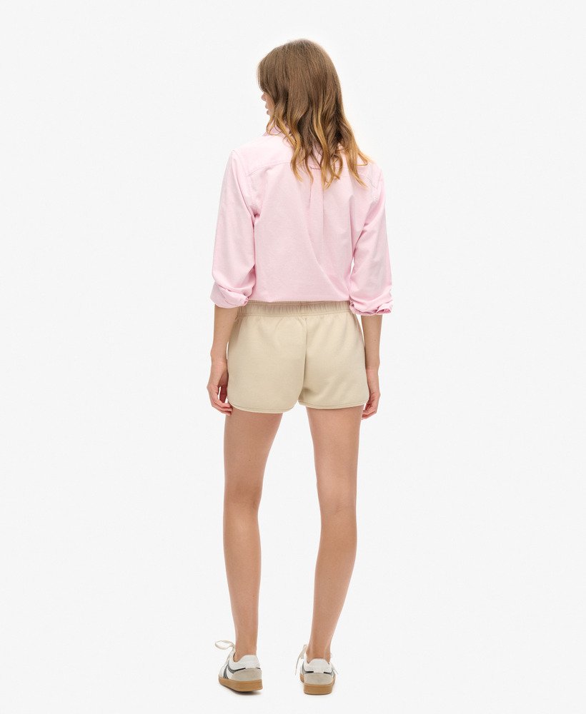 sports tech racer shorts in pelican beige