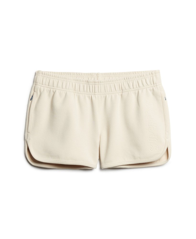 sports tech racer shorts in pelican beige