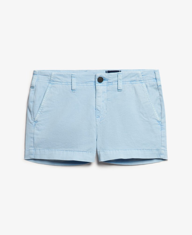 chino hot shorts in zeegroenblauw