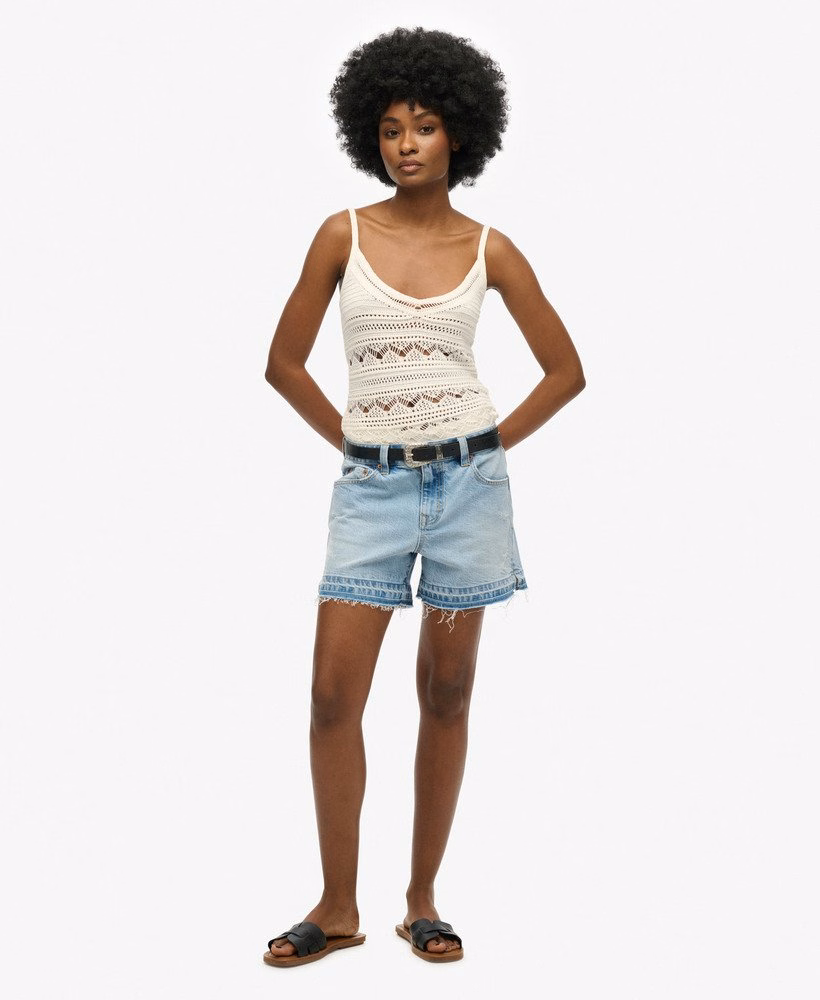 Middelhoge afgesneden shorts
