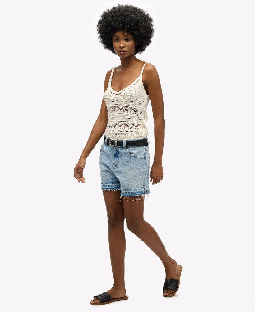Middelhoge afgesneden shorts