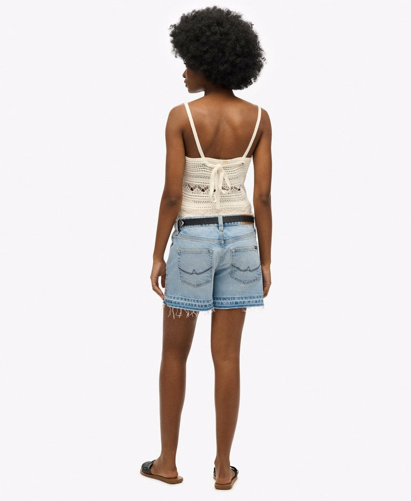 Middelhoge afgesneden shorts