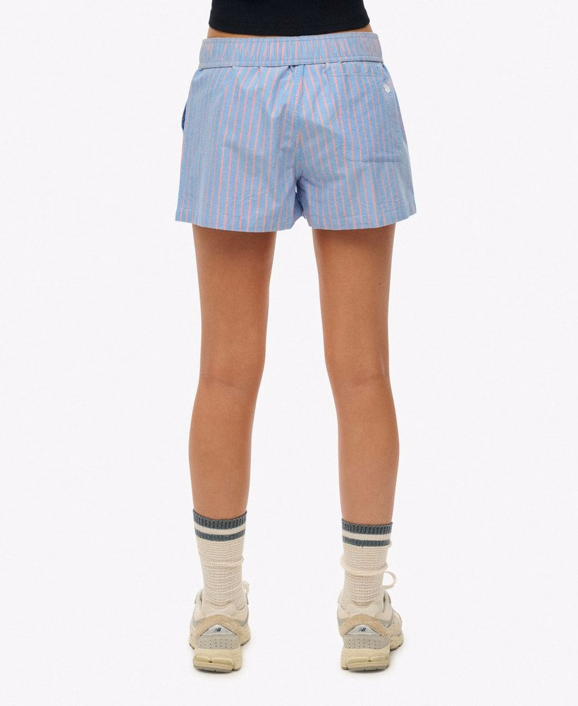 Biologisch katoenen gestreepte shorts met elastische tailleband
