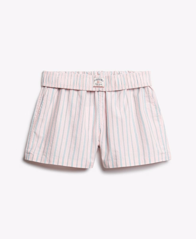 Biologisch katoenen gestreepte shorts met elastische tailleband