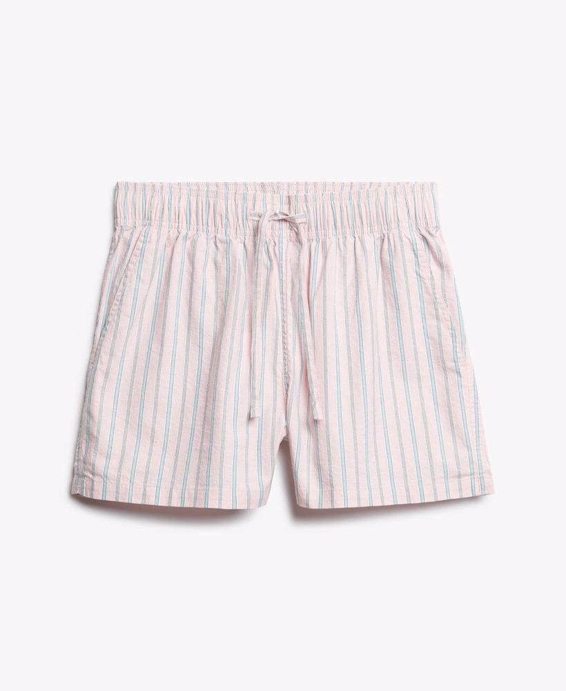 Biologisch katoenen gestreepte shorts met elastische tailleband