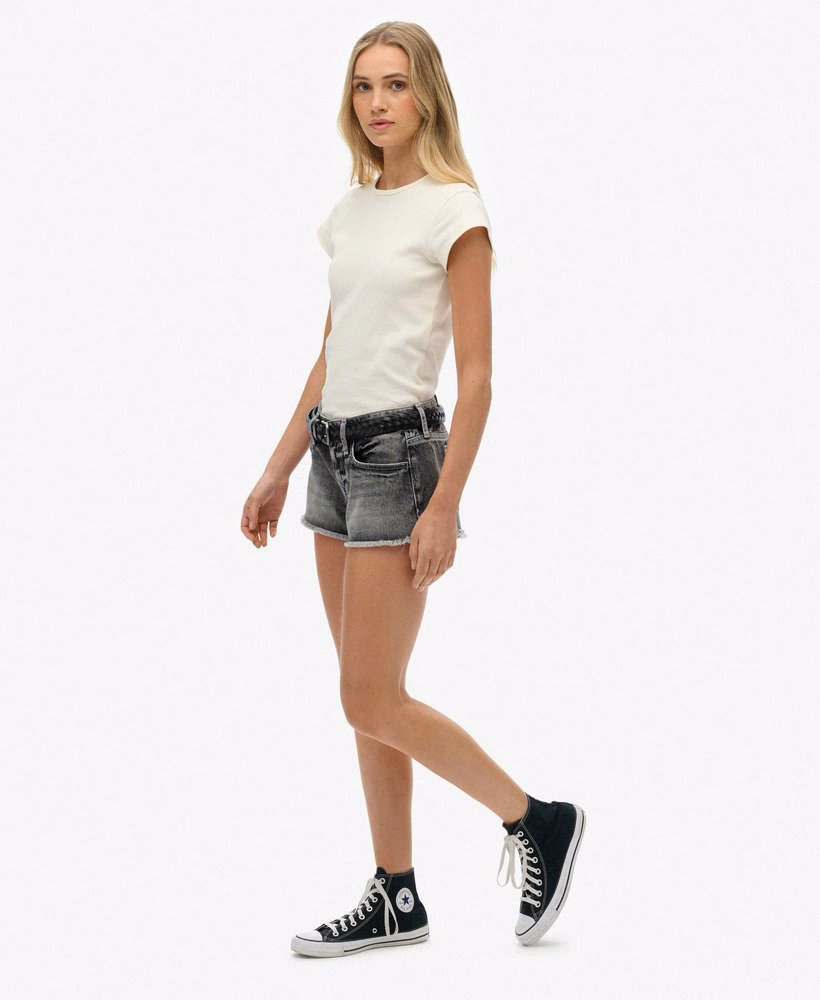 Laag uitgesneden denim hot shorts