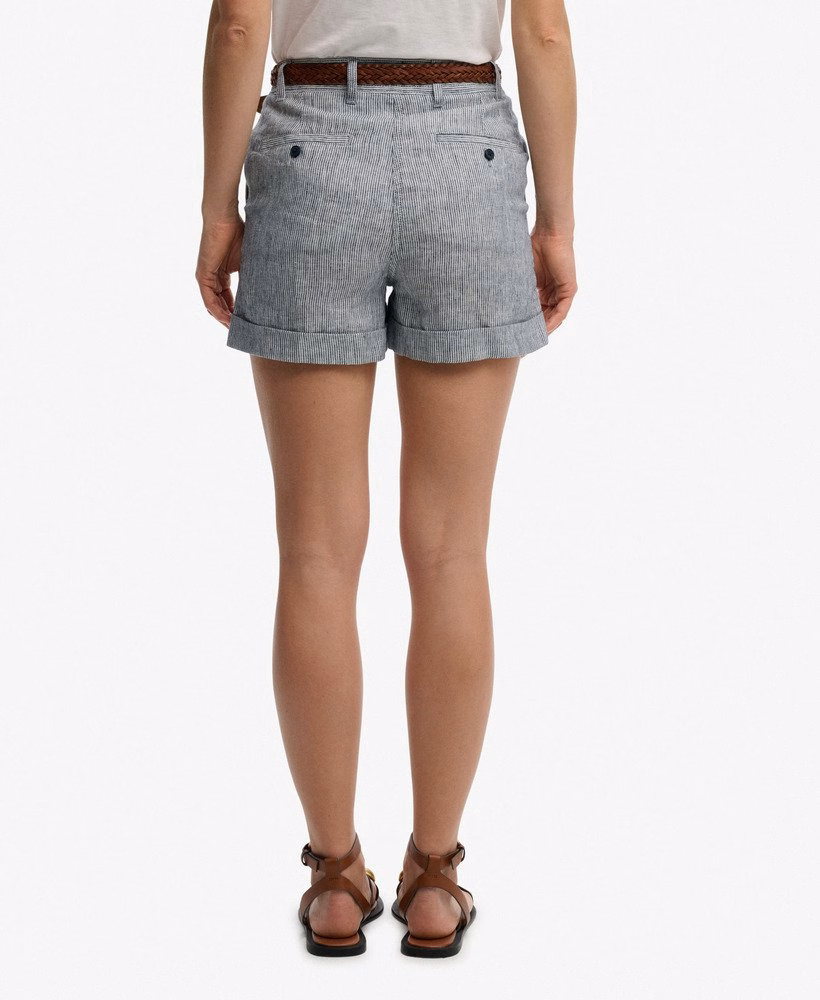 Middelhoge linnen shorts