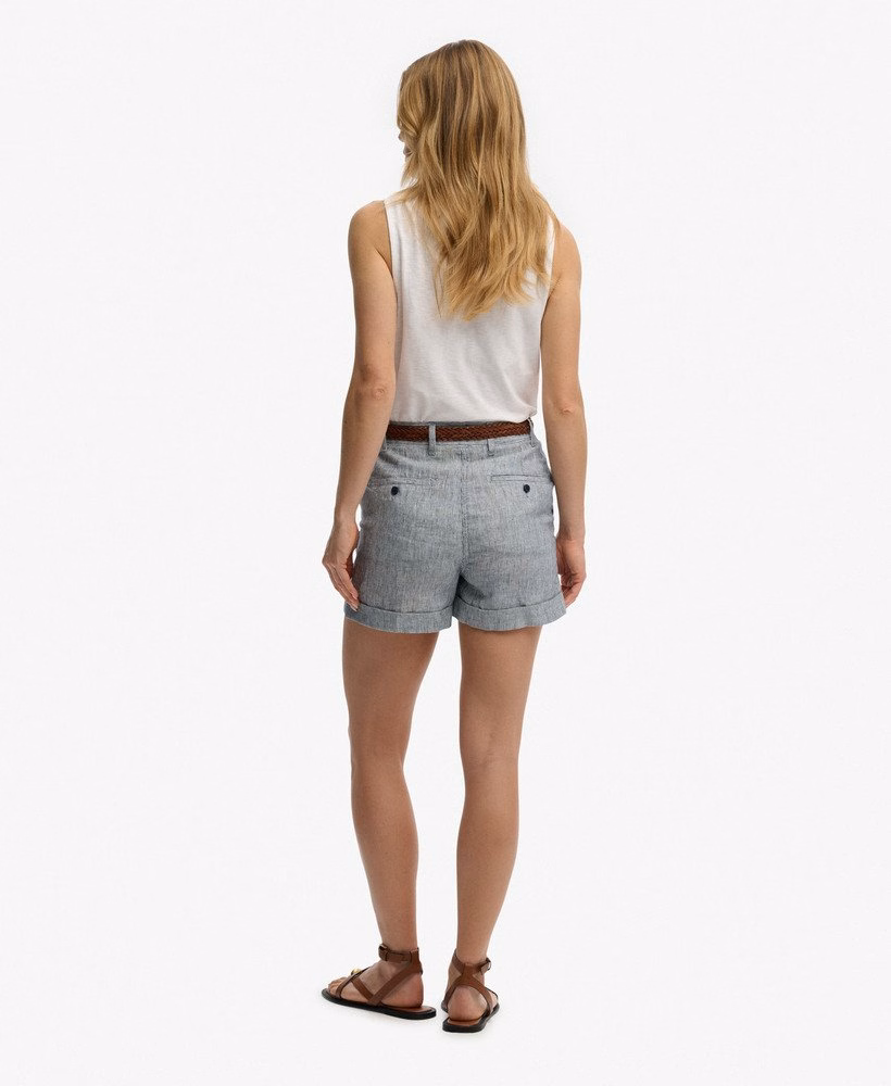 Middelhoge linnen shorts