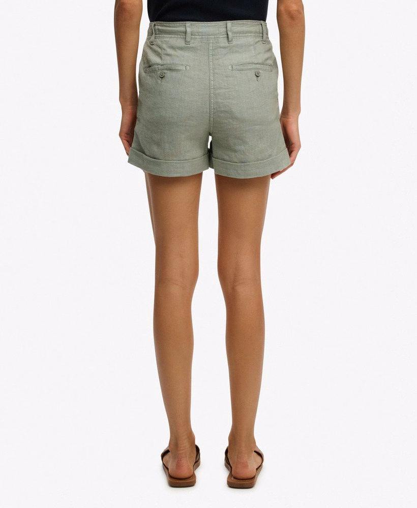 Middelhoge linnen shorts