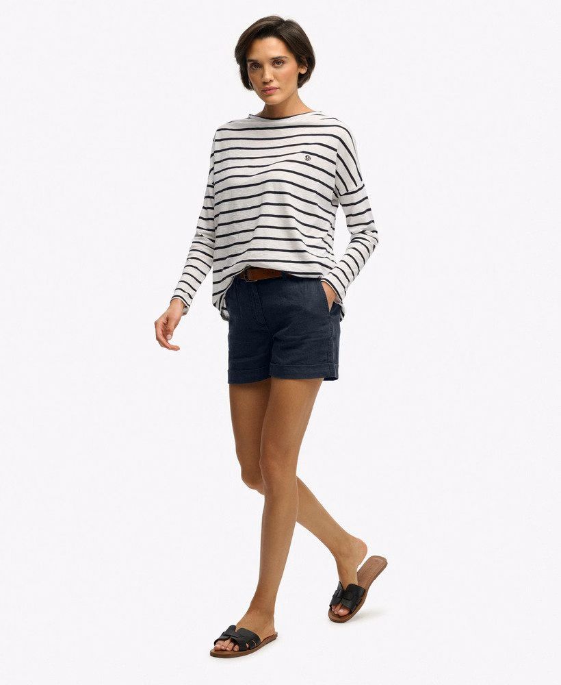 Middelhoge linnen shorts