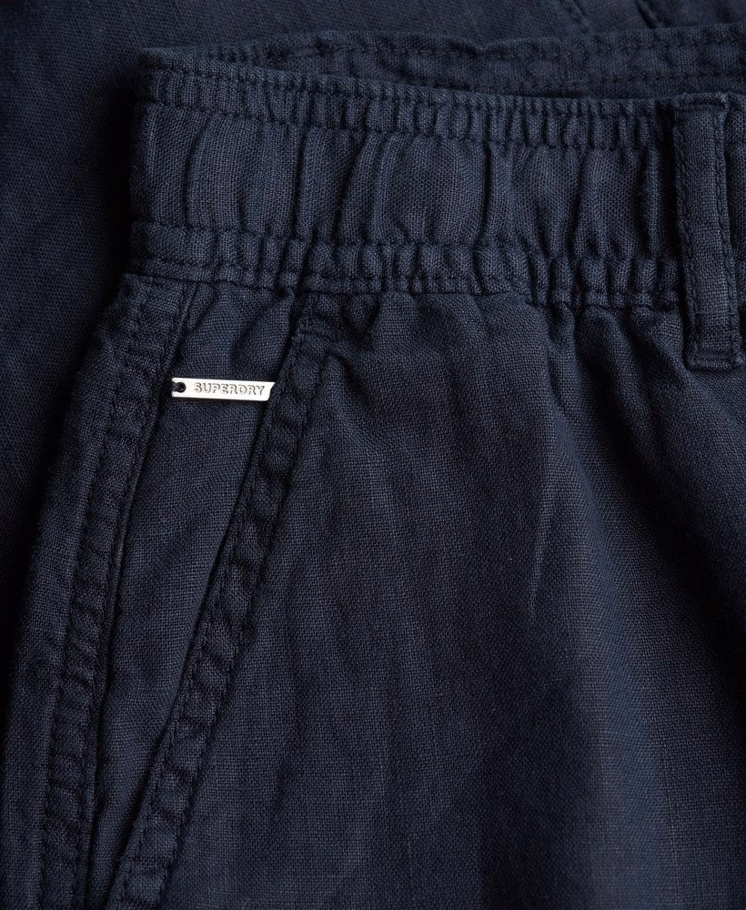 Middelhoge linnen shorts