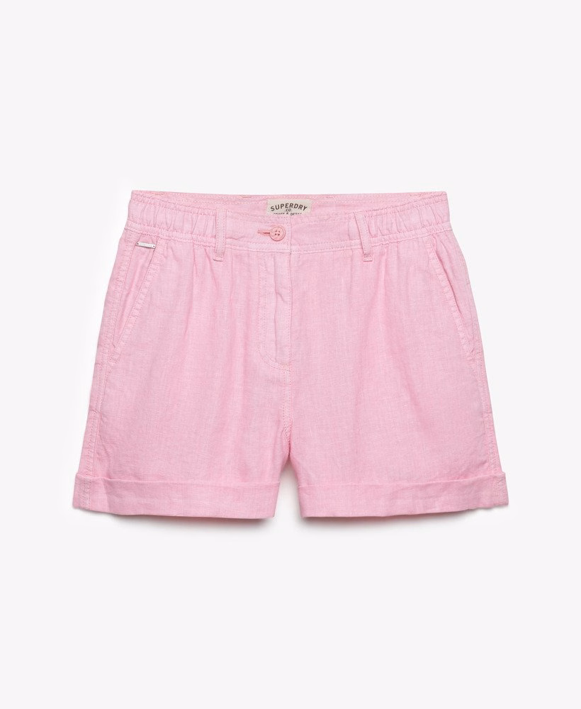 Middelhoge linnen shorts