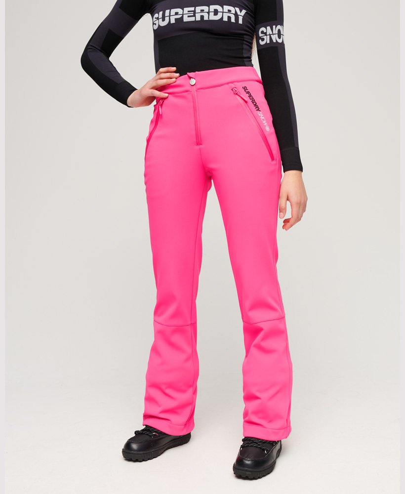 slim fit skibroek van softshell in hyper magenta roze