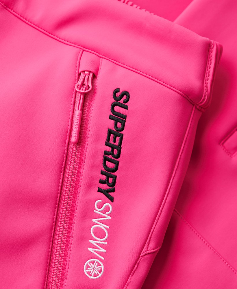 slim fit skibroek van softshell in hyper magenta roze