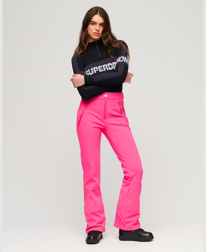 slim fit skibroek van softshell in hyper magenta roze
