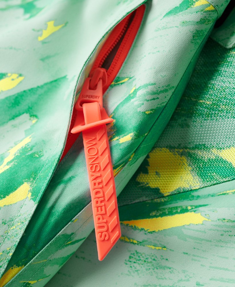 ultimate rescue skibroek in abstracte turquoise limoengroene kleur