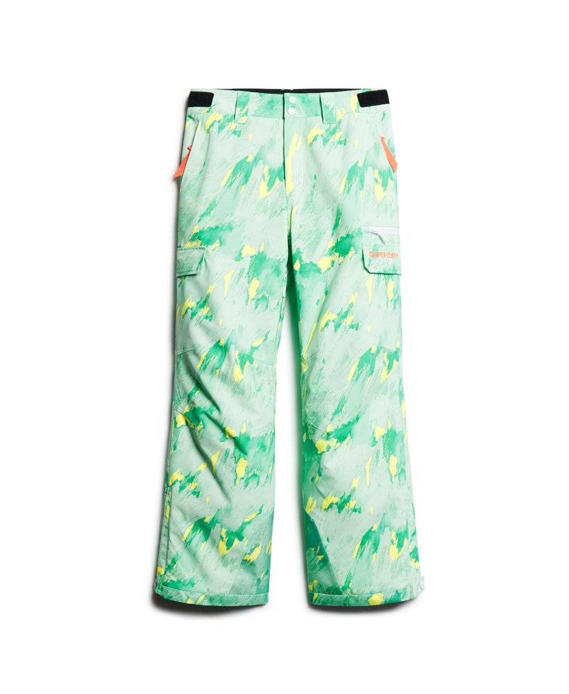 ultimate rescue skibroek in abstracte turquoise limoengroene kleur