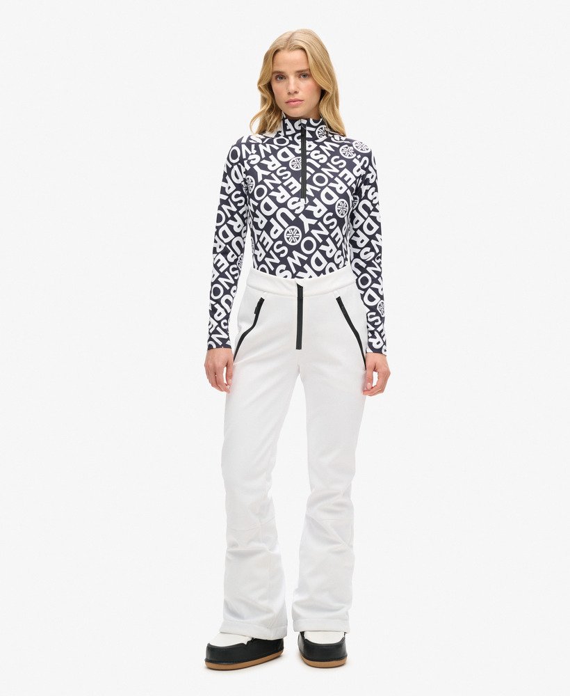 slim fit skibroek van softshell in optic