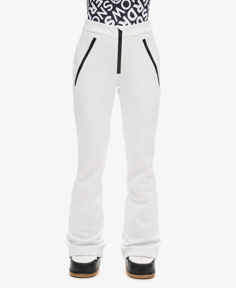 slim fit skibroek van softshell in optic
