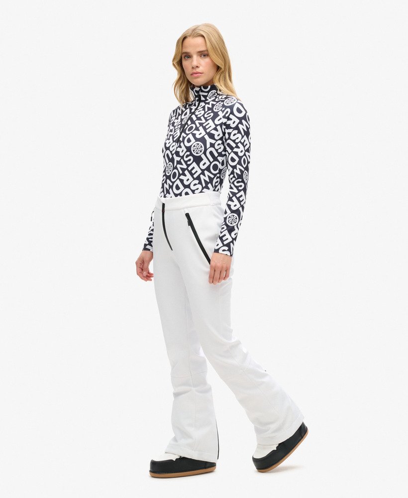 slim fit skibroek van softshell in optic