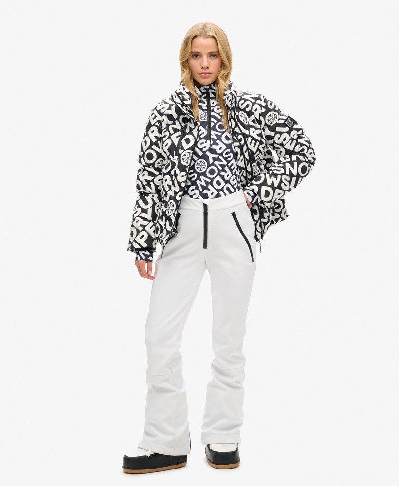 slim fit skibroek van softshell in optic