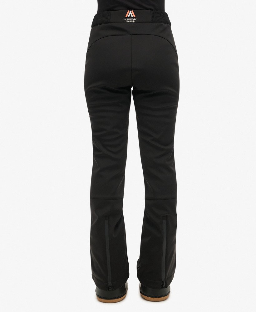 slim fit skibroek van softshell in zwart