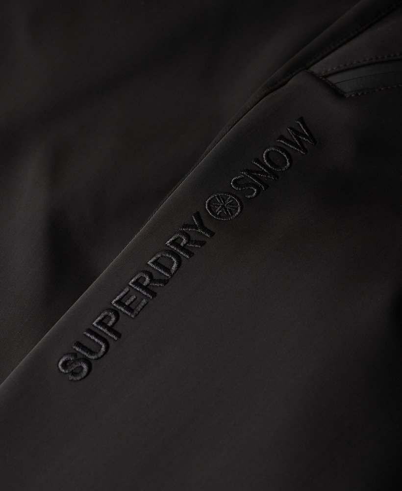 slim fit skibroek van softshell in zwart