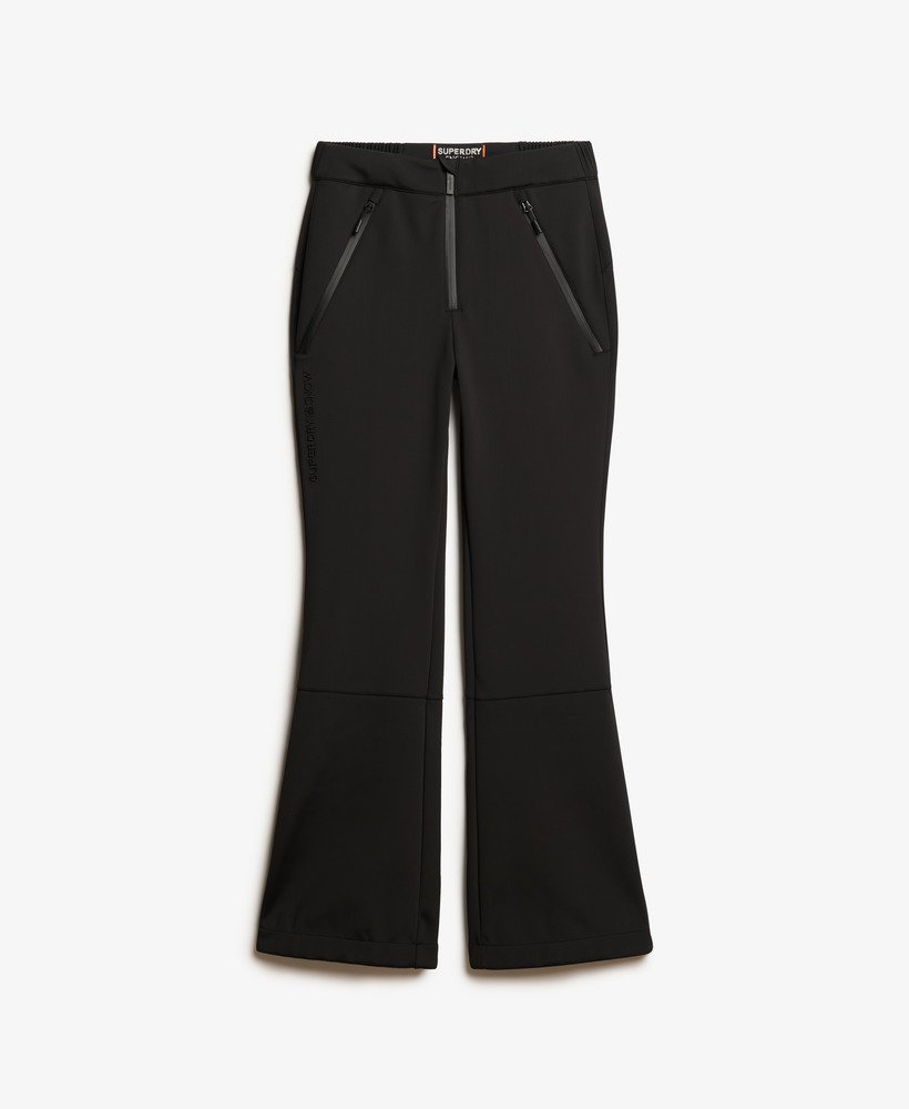 slim fit skibroek van softshell in zwart