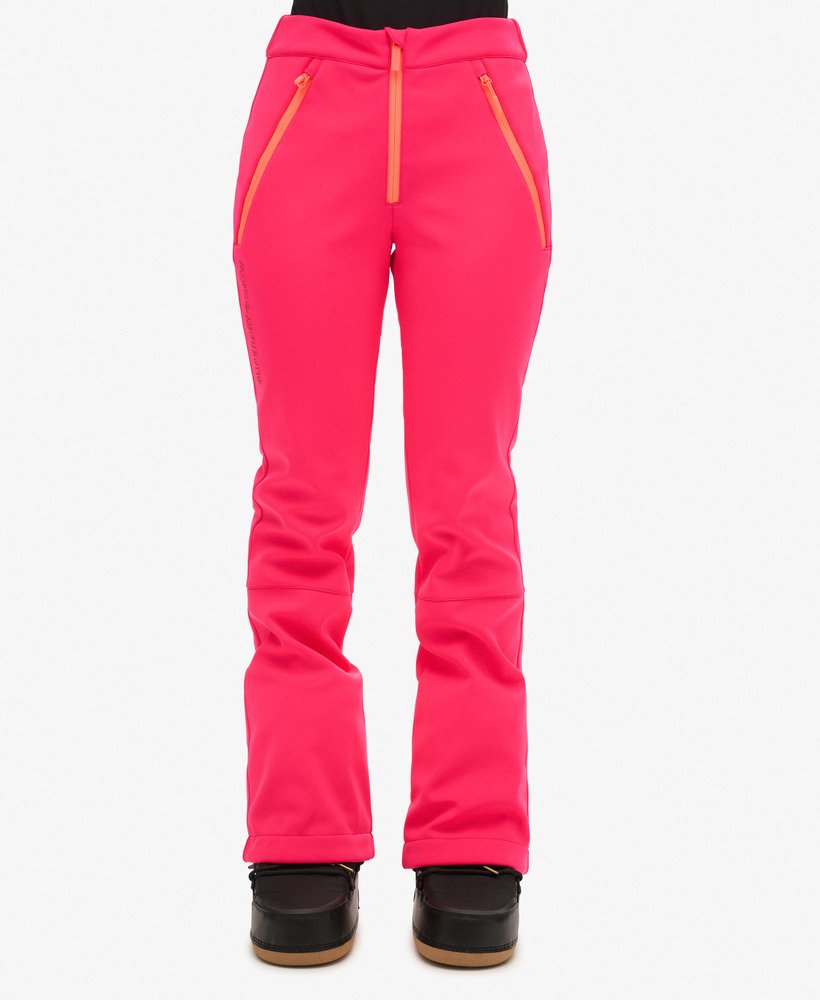 slim fit skibroek van softshell in hyper fire pink