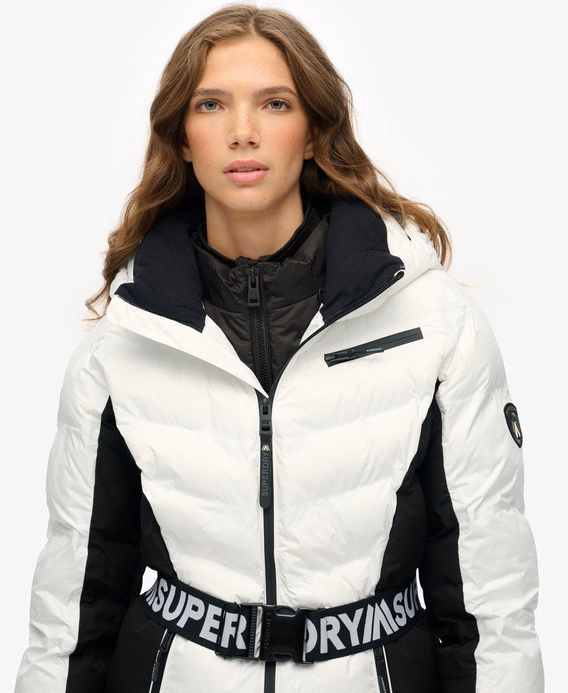 Luxe ski-jas met riem en vulling
