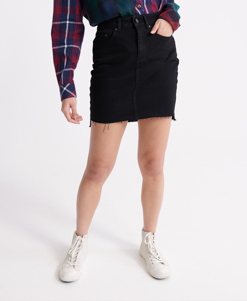 zwarte denim minirok