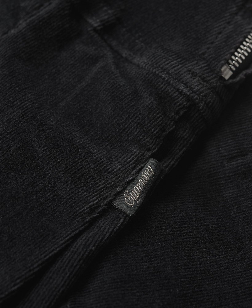 vintage geplooide minirok van corduroy in bison black