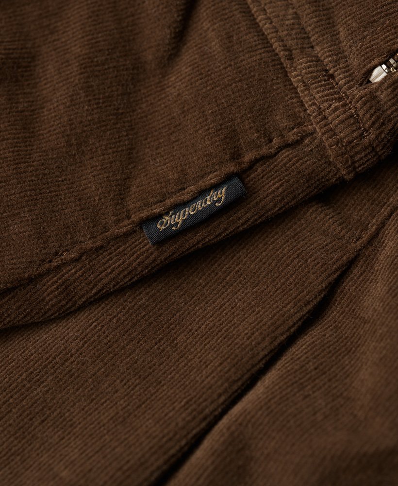 vintage corduroy geplooide minirok in kastanjebruin.