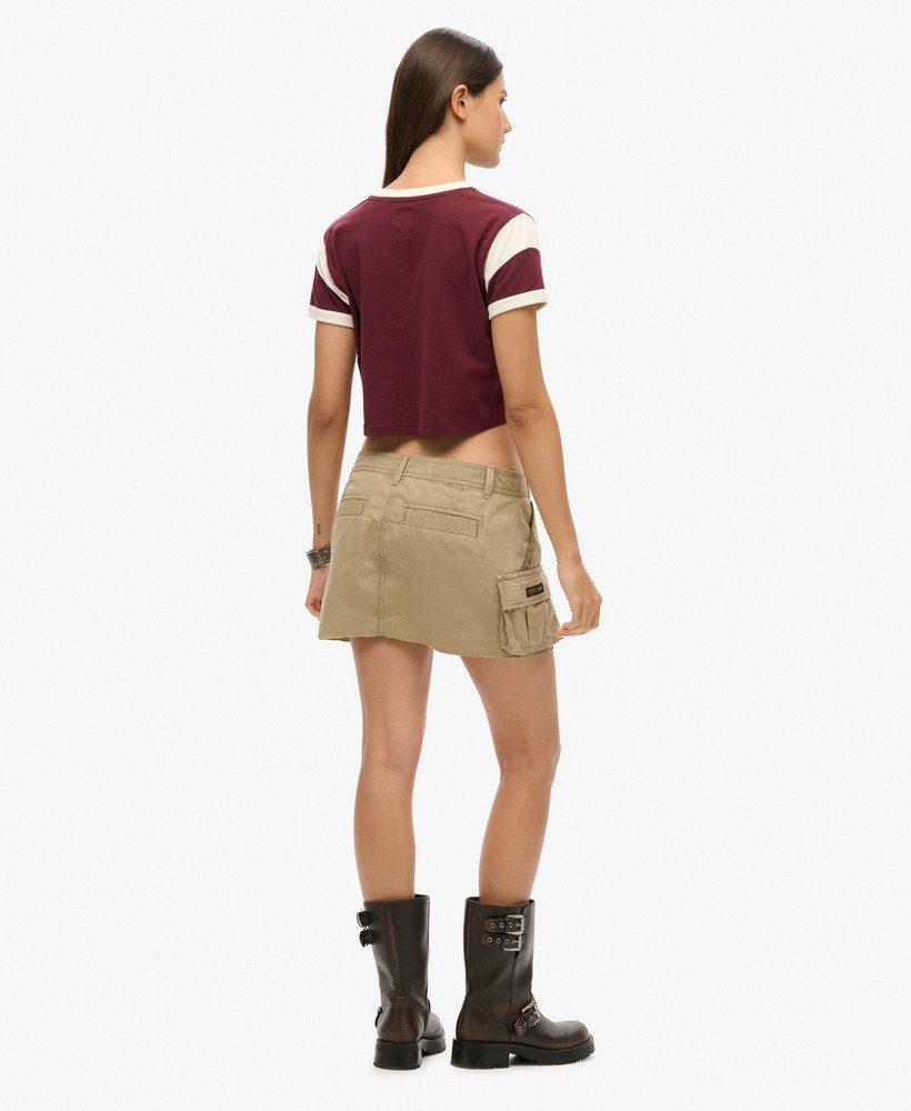 utility parachute skirt in stone wash taupe brown