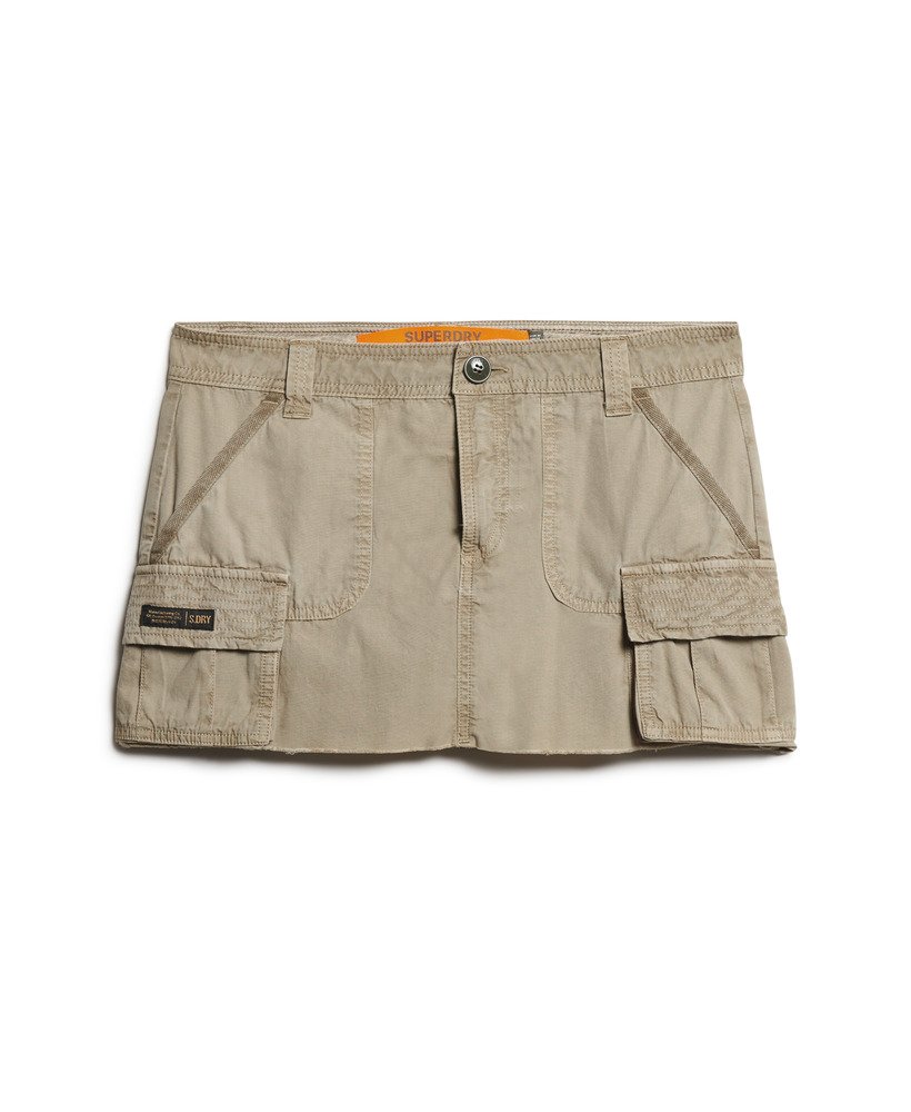 utility parachute skirt in stone wash taupe brown