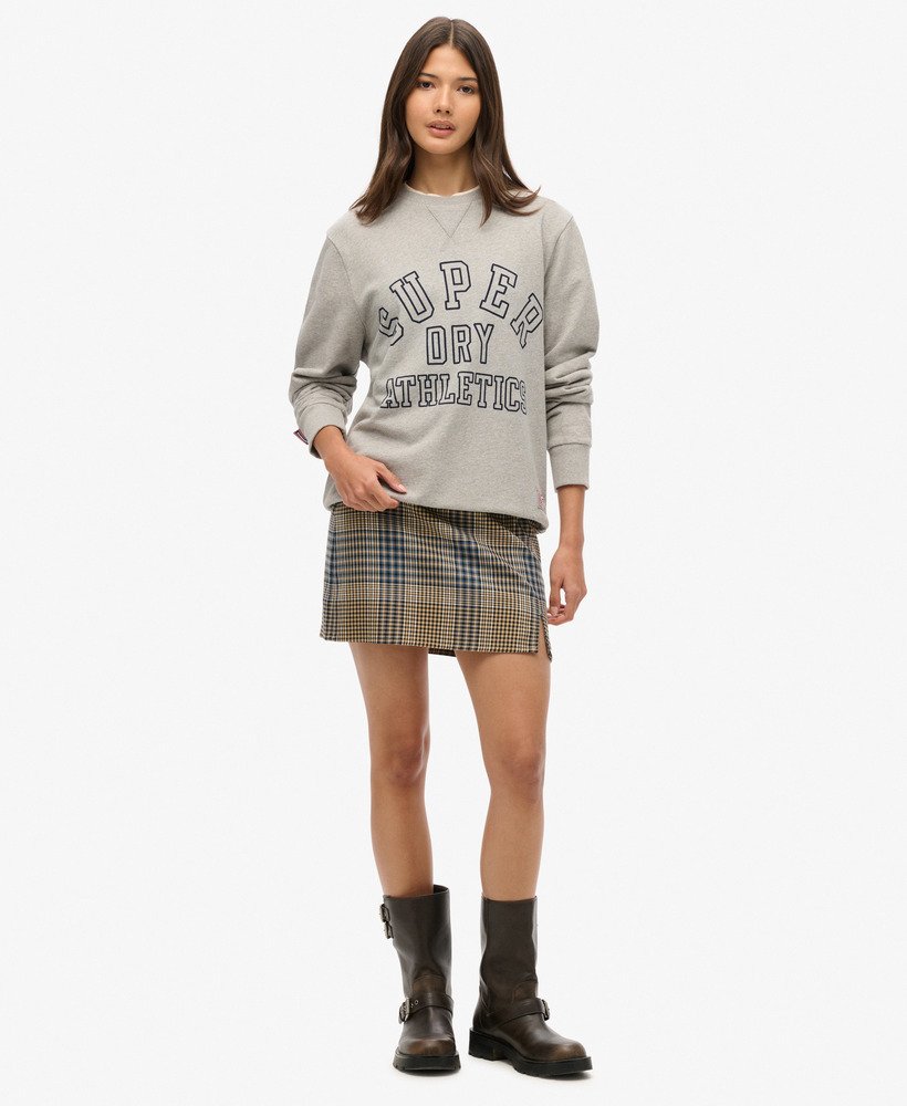 geruite minirok in beige met ruitjesmix