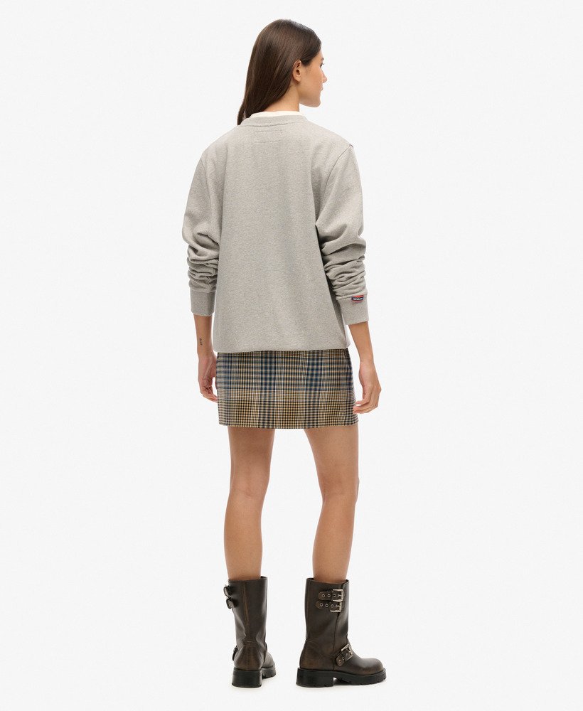 geruite minirok in beige met ruitjesmix
