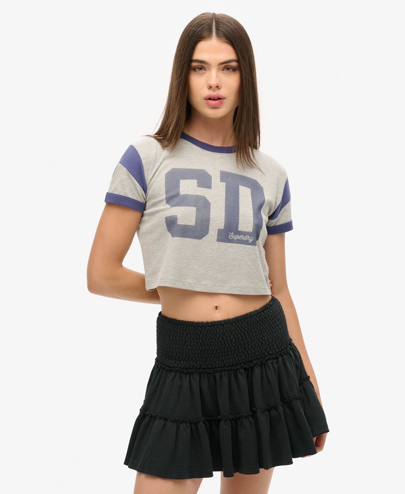 gelaagde jersey minirok in zwart