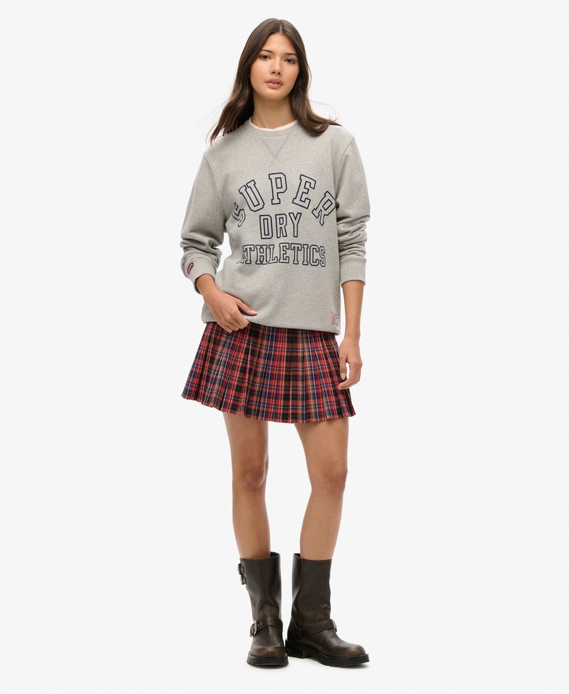 minirokje met middelhoge taille en ruitpatroon in rood blauw en geel.