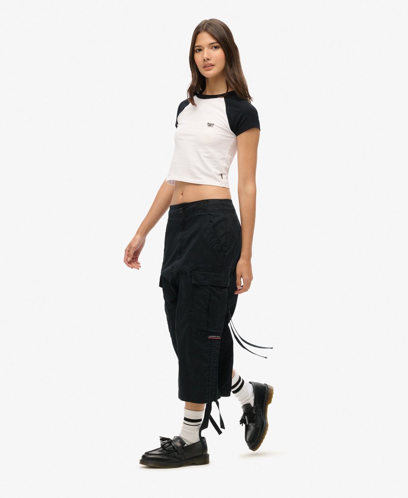 cargo midi rok in gewassen zwart