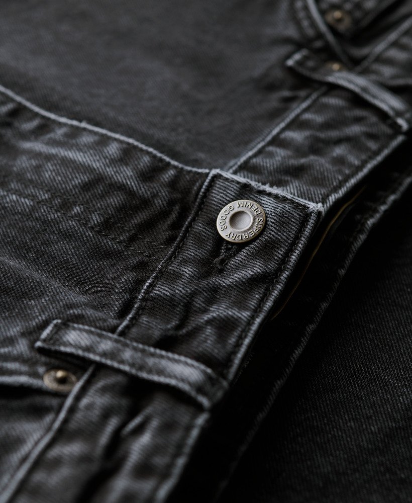 denim midi rok met cargozakken in zwarte denim