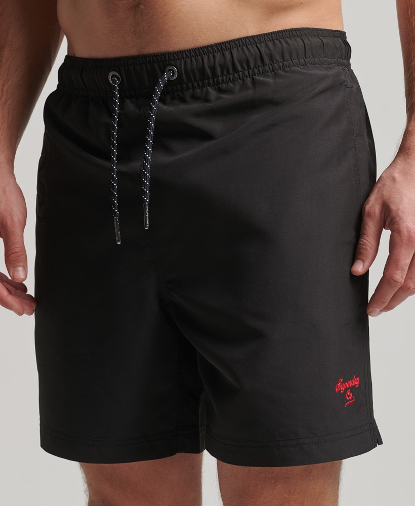 polo zwemshorts van gerecycled materiaal in gitzwart