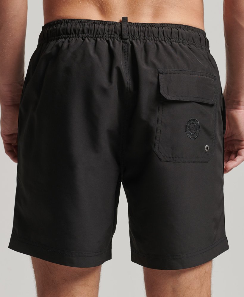 polo zwemshorts van gerecycled materiaal in gitzwart