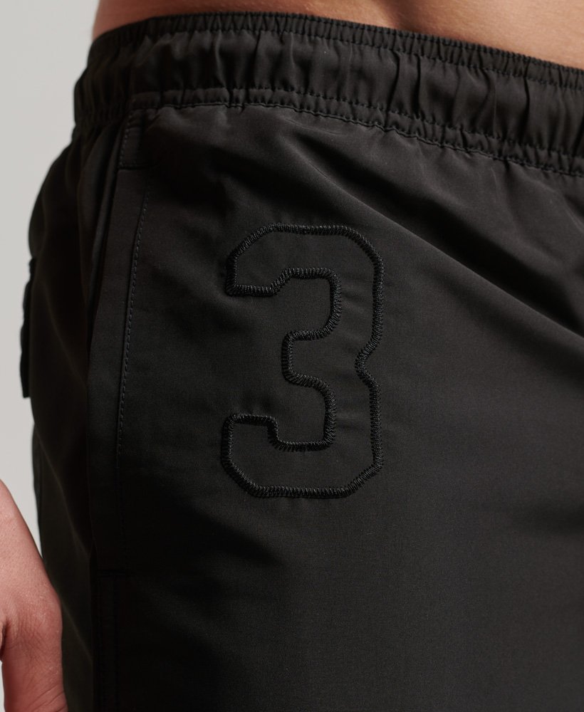 polo zwemshorts van gerecycled materiaal in gitzwart