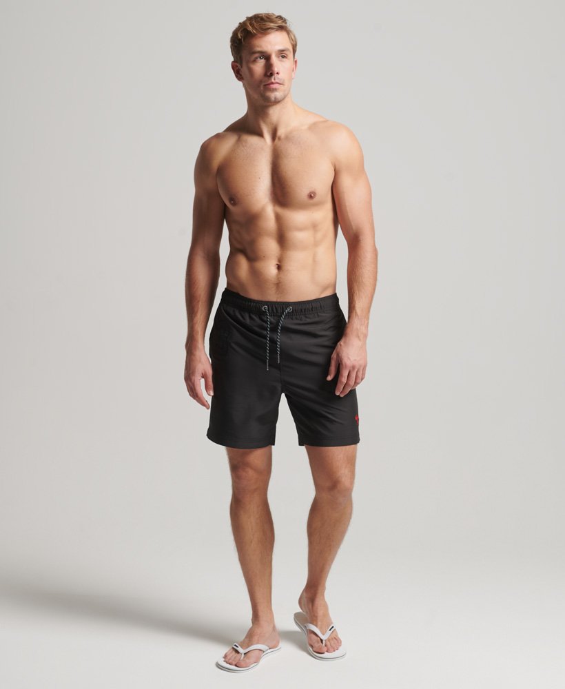 polo zwemshorts van gerecycled materiaal in gitzwart