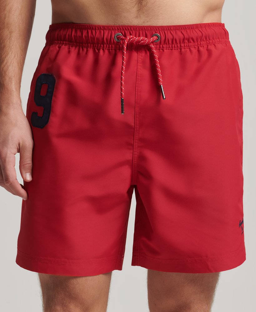 polo zwembroek van gerecycled materiaal in rood.