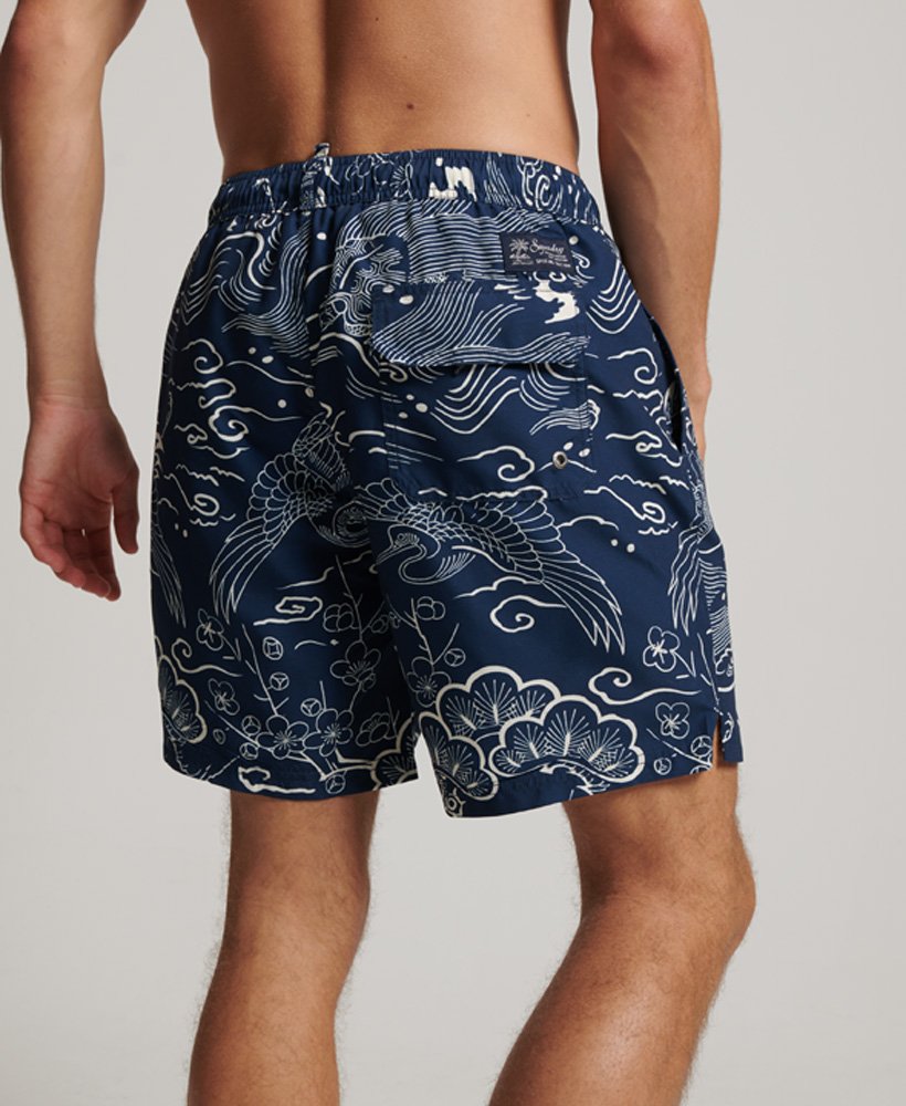 hawaiiaanse zwembroek van gerecycled materiaal in horaizu indigo