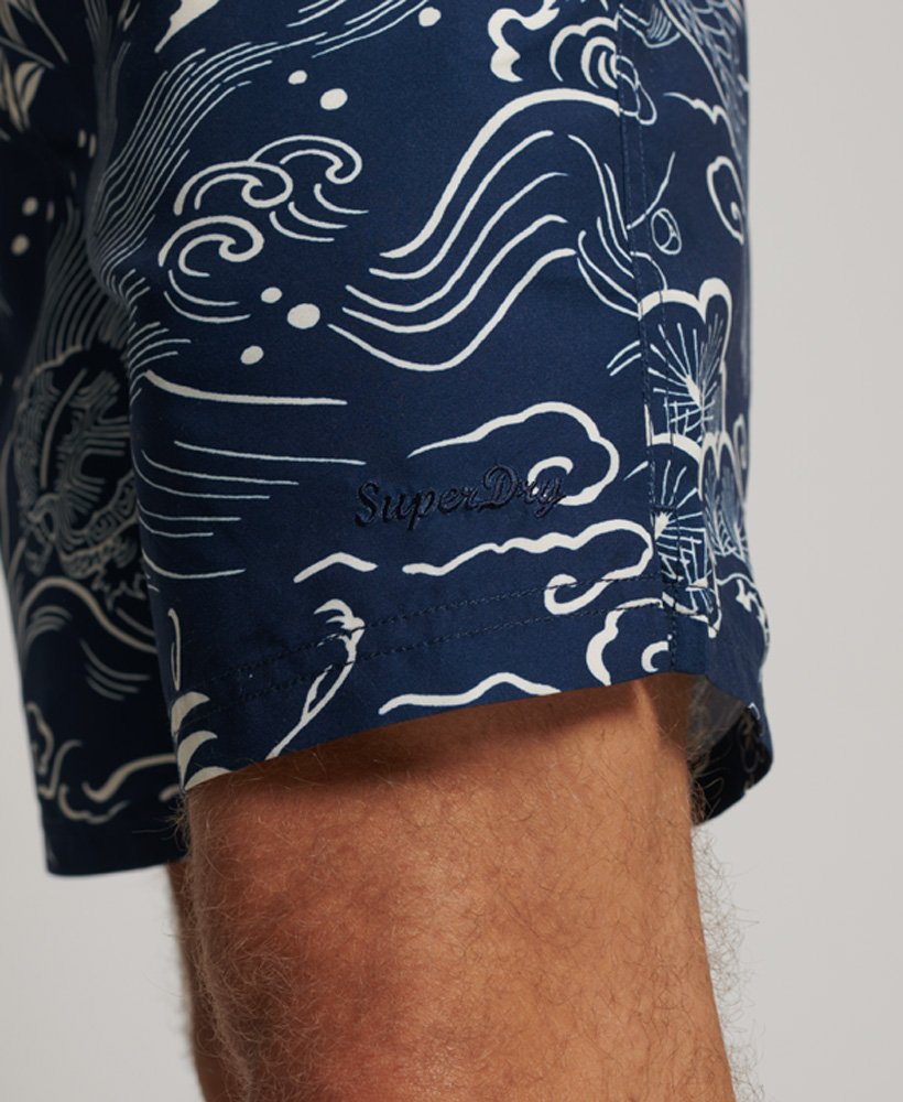 hawaiiaanse zwembroek van gerecycled materiaal in horaizu indigo